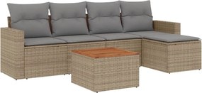vidaXL Patio Sofa Set 5-θέσια Μίξη μπεζ και ανοιχτό γκρι