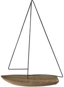 Διακοσμητική Βάρκα Bateau 023089 31x7x41cm Natural Μέταλλο,Polyresin