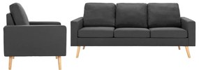 vidaXL 2 Piece Living Room Set Dark Gray Fabric