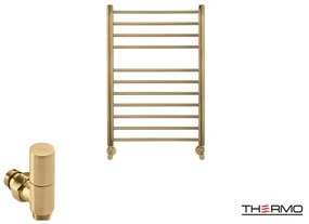 Thermo BELLAVIA Θερμαινόμενη πετσετοκρεμάστρα από ανοξείδωτο χάλυβα με υδραυλική λειτουργία, 75x50cm Brushed Brass Gold PVD
