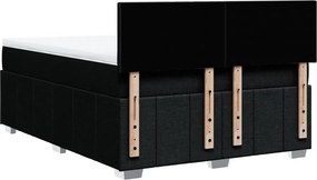 vidaXL Κρεβάτι Boxspring με Στρώμα Μαύρο 160x200 εκ. Υφασμάτινο