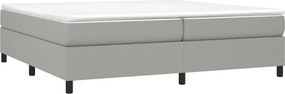 vidaXL Κρεβάτι Boxspring με Στρώμα Ανοιχτό Γκρι 200x200 εκ. Υφασμάτινο