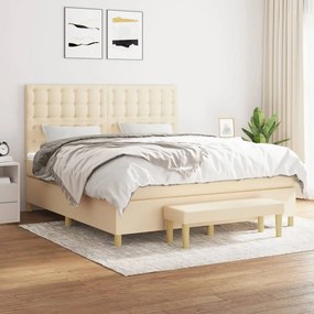 ΚΡΕΒΑΤΙ BOXSPRING ΜΕ ΣΤΡΩΜΑ ΚΡΕΜ 180X200 ΕΚ. ΥΦΑΣΜΑΤΙΝΟ 3137498