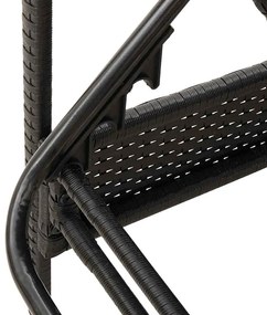 vidaXL Ξαπλώστρα με Μαξιλάρι Μαύρη 63x200x81 εκ. από Συνθετικό Ρατάν (μόνο για τις ΗΠΑ)