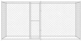 vidaXL Κλουβί σκύλου Ασημί 400 x 200 x 256 εκ Επικαλυμμένος Χάλυβας