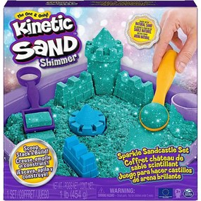 Παιχνίδι Κατασκευών Με Κινητική Άμμο 6061828 Shimmer Sparkle Sandcastle Green Spin Master
