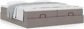 vidaXL Οθωμανικό κρεβάτι με στρώματα Taupe 180x200cm ύφασμα