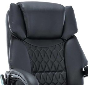 Καρέκλα γραφείου διευθυντή Thrive pakoworld Premium Quality μηχανισμός massage-θερμαινόμενη πλάτη pu μαύρο