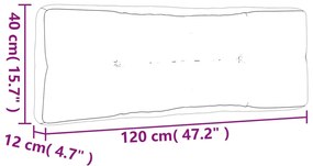 Μαξιλάρι Παλέτας Κρεμ 120 x 40 x 12 εκ. Υφασμάτινο - Κρεμ