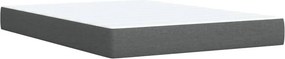 vidaXL Κρεβάτι Boxspring με Στρώμα Σκούρο Γκρι 140x190 εκ. Υφασμάτινο