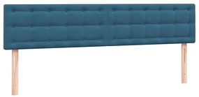 vidaXL Box Spring κρεβάτι με στρώμα σκούρο μπλε 180x220 cm Βελούδινο