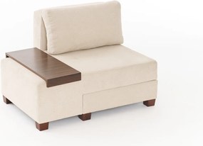 1-Seat Sofa-Bed Perenna Chenille Left - Cream Cream