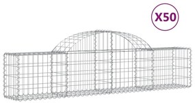 vidaXL Συρματοκιβώτια Τοξωτά 50 τεμ. 200x30x40/60 εκ. Γαλβαν. Ατσάλι