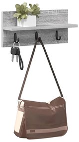vidaXL Τοίχου Κρεμάστρα με ράφι Γκρι sonoma 40 x 10.5 x 18 εκ
