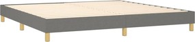 vidaXL Κρεβάτι Boxspring με Στρώμα &amp; LED Σκ.Γκρι 200x200εκ. Υφασμάτινο