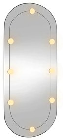 Καθρέφτης Τοίχου Οβάλ με Φώτα LED 40 x 90 εκ. από Γυαλί - Ασήμι