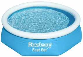 Bestway Στρογγυλή Φουσκωτή Πισίνα 244x244x61εκ. Fast Set Μπλε (57448)