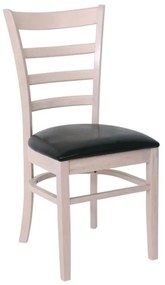 NATURALE Καρέκλα White Wash, Pu Μαύρο 42x50x91cm Ε7052