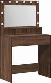 vidaXL Τραπέζι περιποίησης με ράφι Καφέ δρυς 75,5 x 41 x 135 εκ.