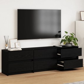 vidaXL Ντουλάπι TV Μαύρο 182 x 34 x 50 εκ. Επεξεργασμένο ξύλο