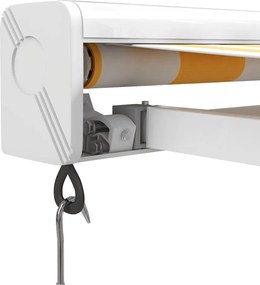 vidaXL Τέντα Πτυσσόμενη Κίτρινη / Λευκή 4 x 3 μ. Ύφασμα και Αλουμίνιο