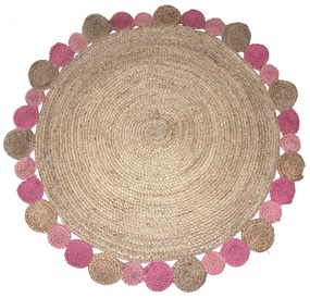 ΧΑΛΙ ΓΙΟΥΤΑ PAVIA PINK ROUND - 150cm-Στρογγυλό - 2003116 - 2003116