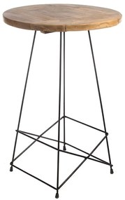 Artekko Okens Τραπέζι Μπαρ Ξύλινο με Σιδερένια Βάση (80x80x110)cm Artekko 201-0351