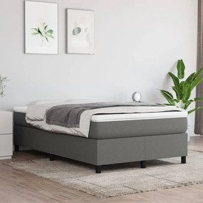 vidaXL Κρεβάτι Boxspring με Στρώμα Σκούρο Γκρι 120x200 εκ. Υφασμάτινο