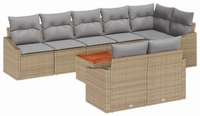 vidaXL Σετ Καναπέ Κήπου 9 pcs Beige, ανοιχτό γκρι