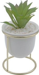 Τεχνητό Φυτό σε Κεραμικό Γλαστράκι σε Μεταλλική Βάση 9.5x18cm