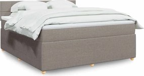 vidaXL Κρεβάτι Boxspring με Στρώμα Taupe 180x200 εκ. Υφασμάτινο