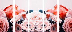 Σύνθεση λουλουδιών 5 μερών με ρομαντική πινελιά - 100x50