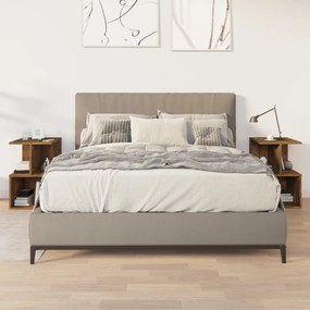 vidaXL Κομοδίνα 2 Τεμ. Καπνιστή Δρυς 35x35x55 εκ. από Επεξεργ. Ξύλο