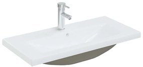 vidaXL Νιπτήρας Ένθετος Λευκός 81 x 39 x 18 εκ. Κεραμικός με Βρύση