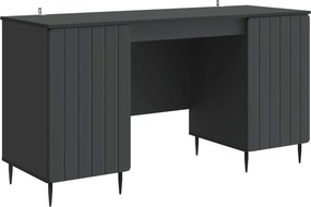 vidaXL Γραφείο με ράφι Μαύρο 142,5 x 50 x 75 εκ. Επεξεργασμένο Ξύλο