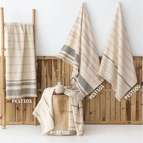 Πετσέτα Θαλάσσης - Παρεό PEST102 Beige Palamaiki Beach 90x160cm 100% Cotton