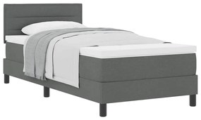 vidaXL Κρεβάτι box spring με στρώμα Σκούρο Γκρι 80 x 200 cm ύφασμα
