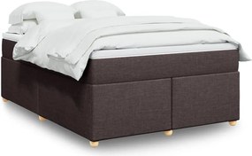 vidaXL Κρεβάτι Boxspring με Στρώμα Σκούρο Καφέ 160x200 εκ Υφασμάτινο