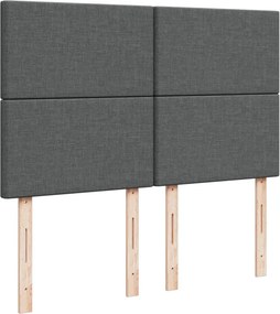 vidaXL Κρεβάτι Boxspring με Στρώμα Σκούρο Γκρι 160x200 εκ Υφασμάτινο