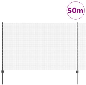 vidaXL Συγκολλητός φράκτης με 44 U Πόστες Γκρι 1.5x50 μ Ατσάλι