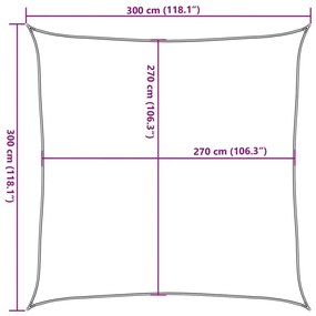 Πανί Σκίασης Τετράγωνο Μπλε 3 x 3 μ. 160 γρ./μ² από HDPE - Μπλε