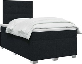 vidaXL Κρεβάτι box spring με στρώμα Μαύρο 120 x 200 cm Ύφασμα