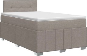 vidaXL Κρεβάτι box spring με στρώμα Taupe 120 x 190 cm Ύφασμα