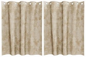 vidaXL Κουρτίνα με κουρτίνες 2 pcs Κρεμ 140 x 140 cm Βελούδο
