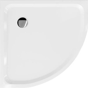 Mexen Flat ημικυκλικός ντους slim 70 x 70 cm, λευκό, σιφόνι χρωμίου - 41107070