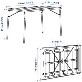TORPARÖ τραπέζι πτυσσόμενο εξωτερικού χώρου, 130x74 cm 605.957.24