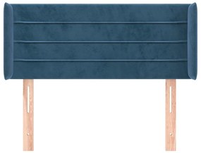 Κεφαλάρι με Πτερύγια Σκούρο Μπλε 83x16x78/88 εκ. Βελούδινο - Μπλε