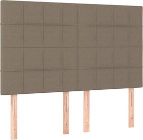 vidaXL Κρεβάτι Boxspring με Στρώμα Taupe 140x200 εκ. Υφασμάτινο