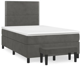 ΚΡΕΒΑΤΙ BOXSPRING ΜΕ ΣΤΡΩΜΑ ΣΚΟΥΡΟ ΓΚΡΙ 120X190 ΕΚ. ΒΕΛΟΥΔΙΝΟ 3270464