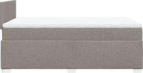 vidaXL Κρεβάτι Boxspring με Στρώμα Taupe 120x190 εκ. Υφασμάτινο